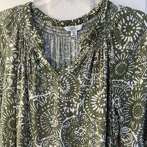 Ladies Croft & Barrow Print Splitneck Top